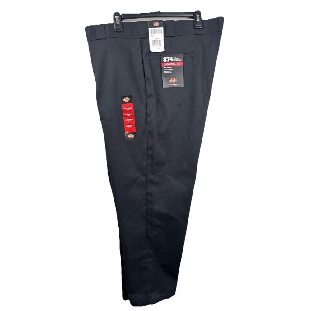 DICKIES NWT PANTS 874 ORIGINAL FIT WORK UNIFORM PANTS MEN'S SIZE 48x30 BLACK